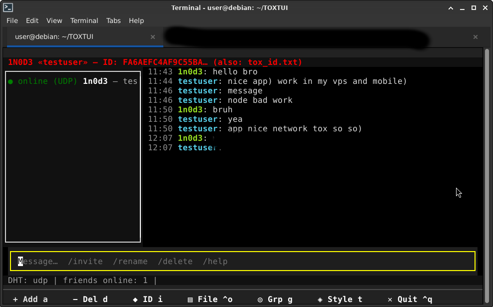 TOXTUI — terminal, screen 2